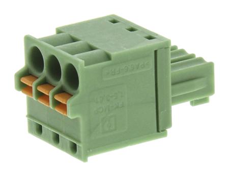 1851054 Phoenix Contact, 3.81mm Pitch, FK-MCP 1.5/ 3-ST-3.81, 3 Way, , Pluggable Terminal Block, Plug, Cable Mount, Spring Cage