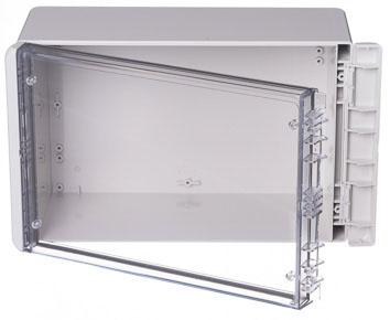 96026365-B-261712-PC-V0-G-7035 Bopla Bocube Series Light Grey Polycarbonate V0 Enclosure, IP66, IP68, IK07, Transparent Lid, 271 x 170 x 120mm