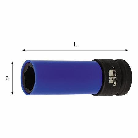 U02700419 Usag 19mm Hexagon, Hexagon, 19mm, 85 mm Overall Length