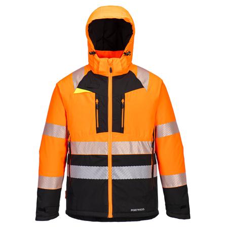 DX430OBRL Portwest DX430O Black/Orange Unisex Hi Vis Jacket, L