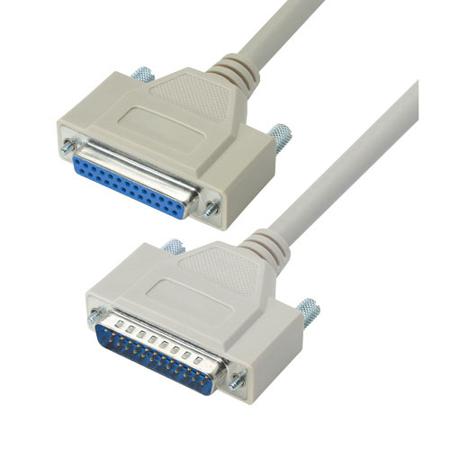 CRMN25MF-15 L-Com Male 25 Pin D-sub to Female 25 Pin D-sub Cable assembly, 15ft PVC