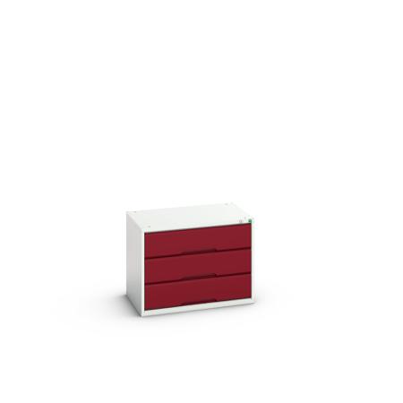 16925103-24 Bott 3 Cabinet, Steel, 600mm x 800mm x 550mm, Light Grey, Red