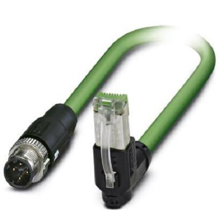1407508 Phoenix Contact, 1m Cat5, Green M12 to Male RJ45 Male, Shielded Shielded, Terminated