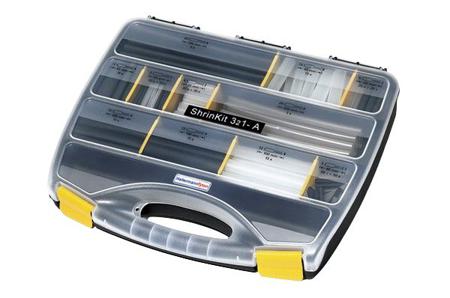 380-03003-SHRINKIT-321-A-PO-X-BK-CL HellermannTyton Cable Sleeve Kit ShrinKit 321-A Series, 3:1 Shrink Ratio, 385 piece