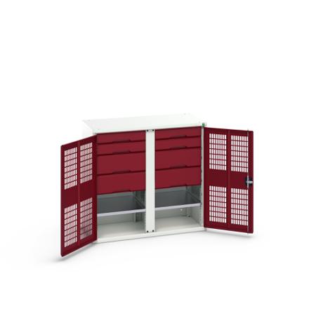 16926765-24 Bott 2 Door, 8 Drawer Sheet Steel Cupboard, 1050 x 550 x 1000mm