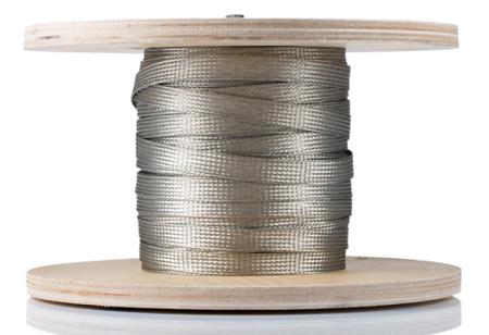 1233/2 SV005 Alpha Wire Expandable Braided Copper Silver Cable Sleeve, 12.7mm Diameter, 30m Length, FIT Wire Management Series