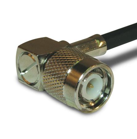 122140 Amphenol RF  Series, Plug Cable Mount TNC Connector, 50Ω, Crimp Termination, Right Angle Body