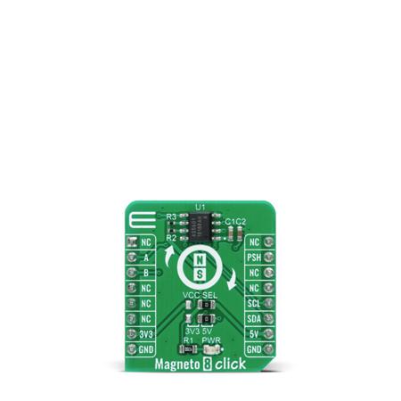 MIKROE-4204 MikroElektronika Magneto 8 Click Add On Board for AS5601 AS5601