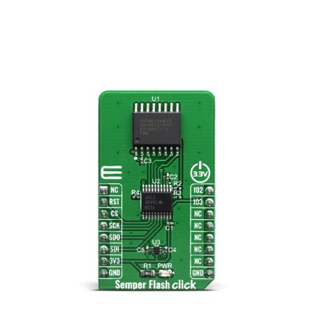 MIKROE-3823 MikroElektronika , Semper Flash Click Flash Flash Memory Board for S25HS512T for Mass Storage