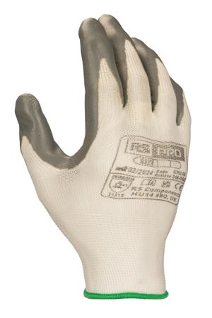 G792-08 RS PRO Grey Polyester General Purpose Gloves, Size 8, Medium, Nitrile Coating