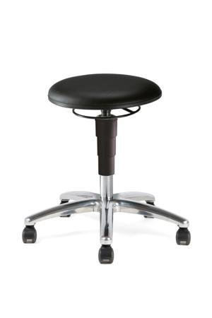 C15AL-ESD Treston Black Leather Stool, 120kg Weight Capacity