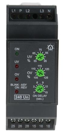 MG73BH GIC Voltage Monitoring Relay, 1, 3 Phase, DPDT, DIN Rail