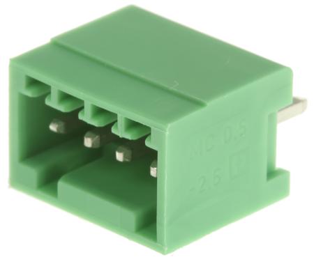 1881574 Phoenix Contact, 2.5mm Pitch, MCV 0.5/ 4-G-2.5, 4 Way, , Pluggable Terminal Block, Header, Solder Termination,