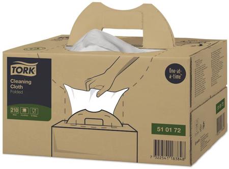 510172 Tork 210 White Non Woven Fabric Cloths for use with Multipurpose Cleaning