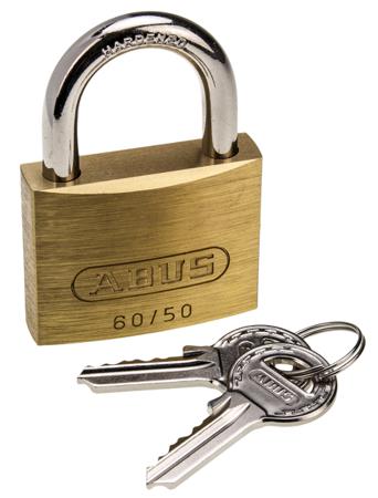 XR0060 50KA1 ABUS Key Weatherproof Brass, Steel Padlock, Keyed Alike, 8mm Shackle, 50mm Body