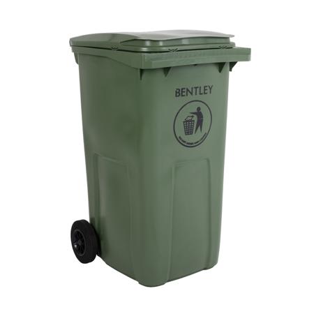424-9338 RS Pro Green Plastic Stackable Wheelie Bin, 1070mm x 580mm x 740mm