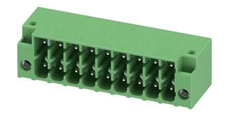 1053872 Phoenix Contact, 3.5mm Pitch, DMC 1.5, 9 Way, Right Angle, Pluggable Terminal Block, Header, Through Hole, Solder