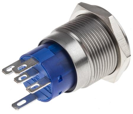 111-3780 SPDT Momentary Push Button Switch, IP67, 19.2 (Dia.)mm, Panel Mount White LED, 250V ac