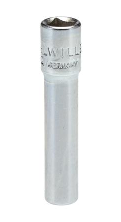 01240006 STAHLWILLE 1/4 in Drive 6mm Deep Socket, 12 point, 6mm, 50 mm Overall Length