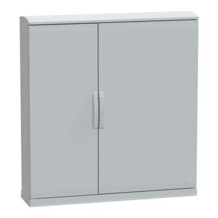NSYPLAZT12123G Schneider Electric Thalassa Series Fibreglass Reinforced Polyester Double-Door-Door Floor Standing Enclosure, Opaque