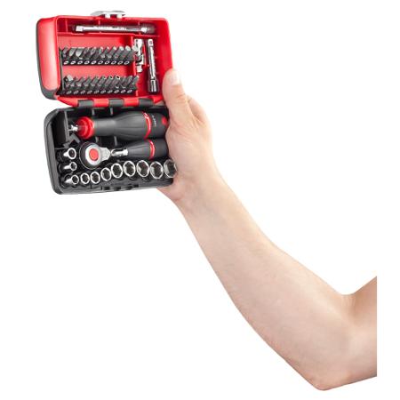 R-360NANOPB Facom R.360NANOPB 38 Piece Socket Set, 1/4 in Square Drive
