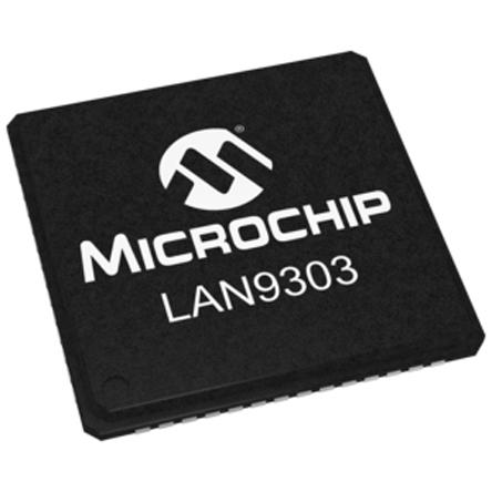 LAN9303-ABZJ Microchip , 3-Port Ethernet Switch, MII/RMII, 10 Mbps, 100 Mbps 3.3 V, 56-Pin QFN EP