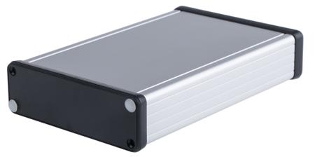 1455L1602 Hammond 1455 Silver Anodised Aluminium Enclosure, 160 x 106.13 x 33.63mm