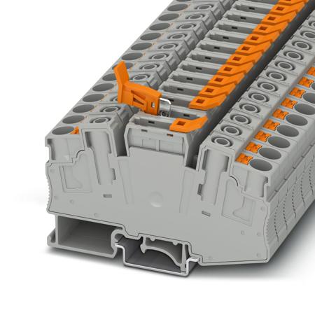 1028591 Phoenix Contact Orange PT 6 Disconnect Terminal Block, 20 → 8 AWG, 1 kV