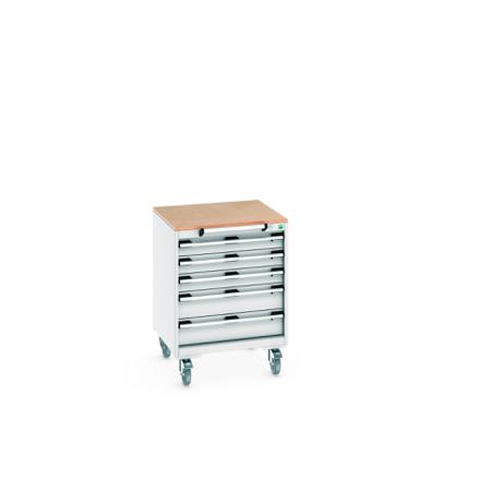 40402147-16V Bott, 5 Drawer Sheet Steel Floor Standing Storage Cabinet, 650 X 650 X 890mm