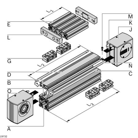 3842535680 Bosch Rexroth M12mm Belt Connector, Connecting Component, Strut Profile 45 x 180 mm