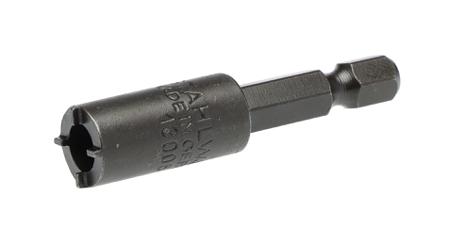08230001 STAHLWILLE 1/4 in Drive Bit Socket, Hex Bit, 6.3mm, 50 mm Overall Length