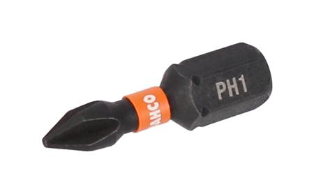 66IM/PH3-2P Bahco Screwdriver Bit, PH3 Tip, 1/4 in Drive, 25 mm Overall