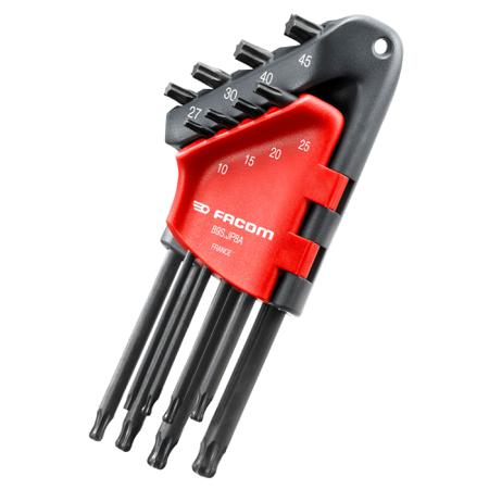 89S.JP8APF Facom 8-Piece Torx Key Set, T10 - T15 - T20 - T25 - T27 - T30 - T40 - T45 Size, L Shape, Long Arm