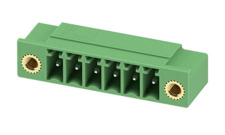 1817657 Phoenix Contact, 3.5mm Pitch, MC 1.5/ 6-GF-3.5-LR, 6 Way, Right Angle, Pluggable Terminal Block, Header, Through Hole,