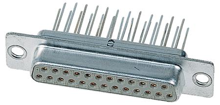 09670094755 HARTING D-Sub 9 Way Through Hole D-sub Connector Socket, 2.74mm Pitch, with Fixing Flange (Feed Through Hole Dia. 3.1