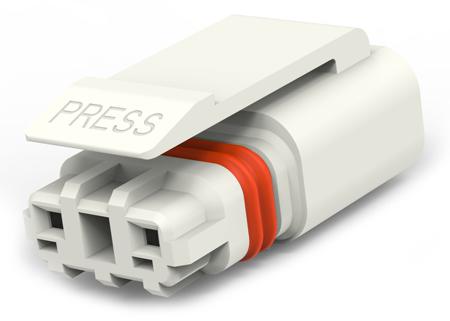 1-2834074-2 TE Connectivity SlimSeal Connector Miniature Series Miniature, 2-Pole, Male, 2-Way, Cable Mount, 5A, IP67