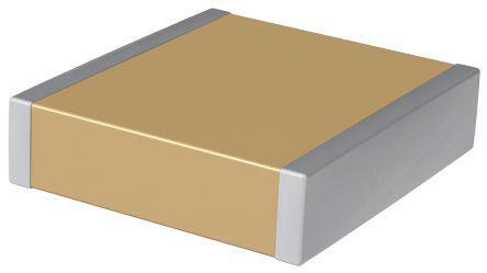 C3040C104JCGAC KEMET 100nF Multilayer Ceramic Capacitor MLCC 500V dc ±5% C0G Dielectric 3040 (7610M), Max. Temp. +125°C