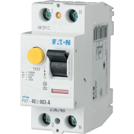 236751 PXF-40/2/05-A Eaton PXF RCCB, 40A, 2 Pole, 500mA, Type A, 230V ac