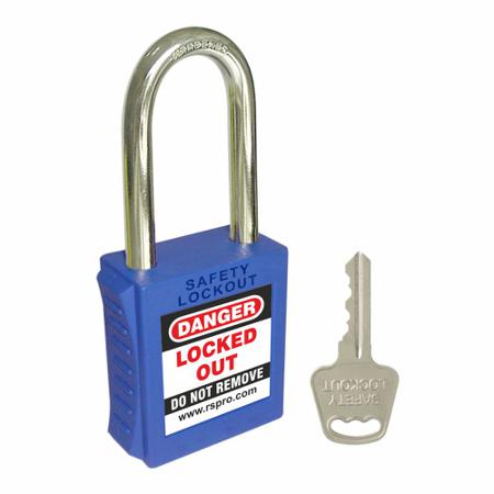 603-257 RS PRO Blue 1-Lock ABS, Steel Safety Padlocks, 6mm Shackle, 46mm Attachment