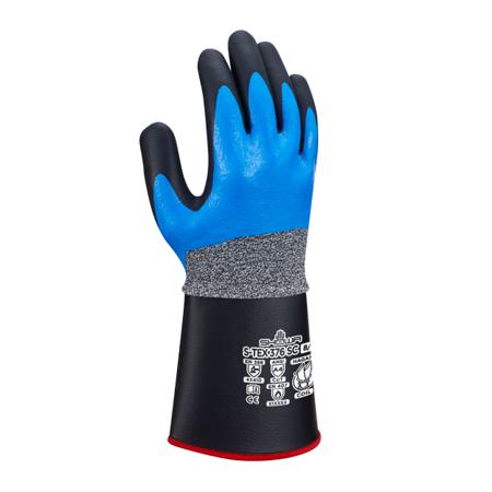 SHOS376C4 Showa S-TEX 376 SC Black, Blue 13 Gauge Hagane Coil Abrasion Resistant, Extra Grip, Heat Resistant Work Gloves, Size XL