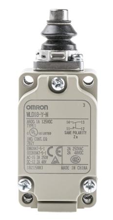 WLD18-Y-N Omron WL Series Plunger Limit Switch, NO/NC, IP67, SPST, 500V ac Max, 10A Max