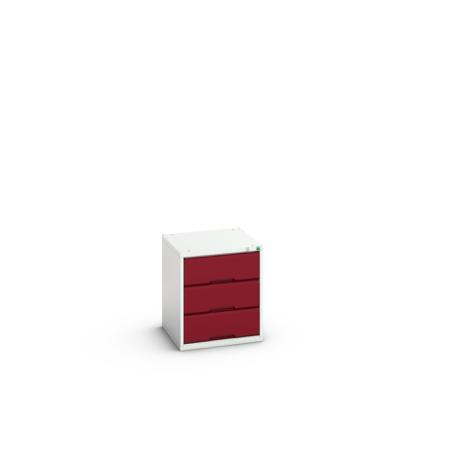 16925003.24 Bott 3 Cabinet, Steel, 600mm x 525mm x 550mm, Light Grey, Red
