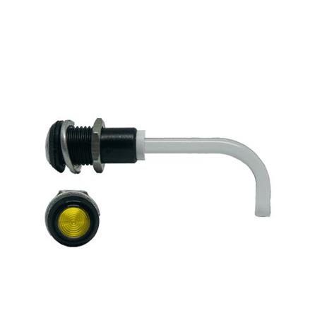 RHD-0900-3000-F9PZY67PR  Bivar, Panel Mount Right Angle LED Light Pipe, Yellow Round Lens