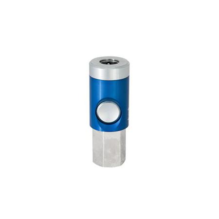 325-587 RS PRO Aluminium, Brass, Steel Female Pneumatic Quick Connect Coupling, G 1/4 Female Threaded