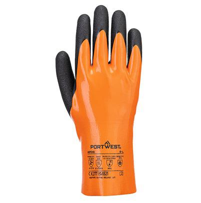 AP36O8RXL Portwest AP36 Black, Orange Nylon Chemical Resistant, General Purpose General Handling Gloves, Size XL, Foam Nitrile