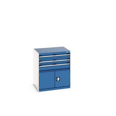 40020033-11V Bott 2 Door, 3 Drawer Sheet Steel Floor Standing Storage Cabinet, 800 X 650 X 900mm