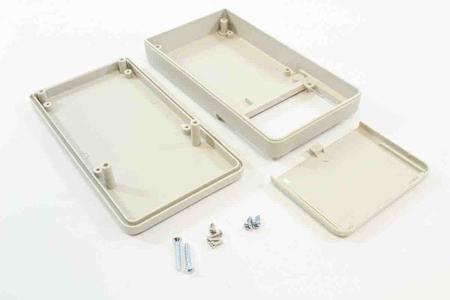 198-1369 RS PRO, ABS, Hand Held Enclosure With Integral Battery Compartment, IP54 ,160 mm x 30 mm x 84 mm