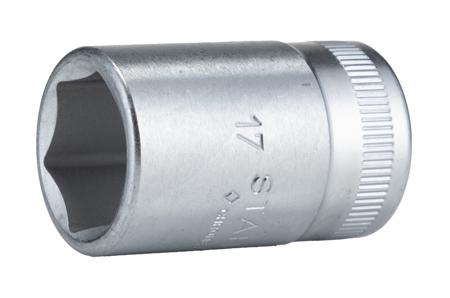 03030017 STAHLWILLE 1/2 in Drive 17mm Standard Socket, 6 point, 17mm, 38 mm Overall Length