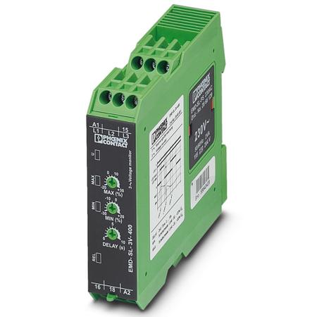 2866051 Phoenix Contact Voltage Monitoring Relay, 3 Phase, SPDT, 280 → 520V ac