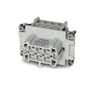 C14610B0060021 Amphenol Industrial C146 Heavy Duty Power Connector Insert, 6 contacts, 16A, Female